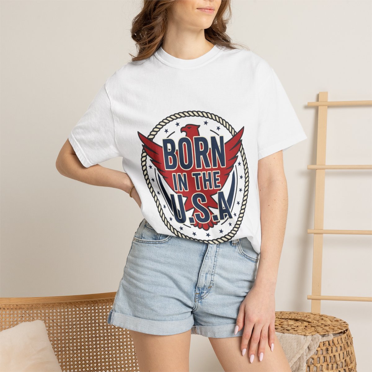 Born in the U.S.A. Patriotic T-Shirt — American Eagle Independence Day Tee