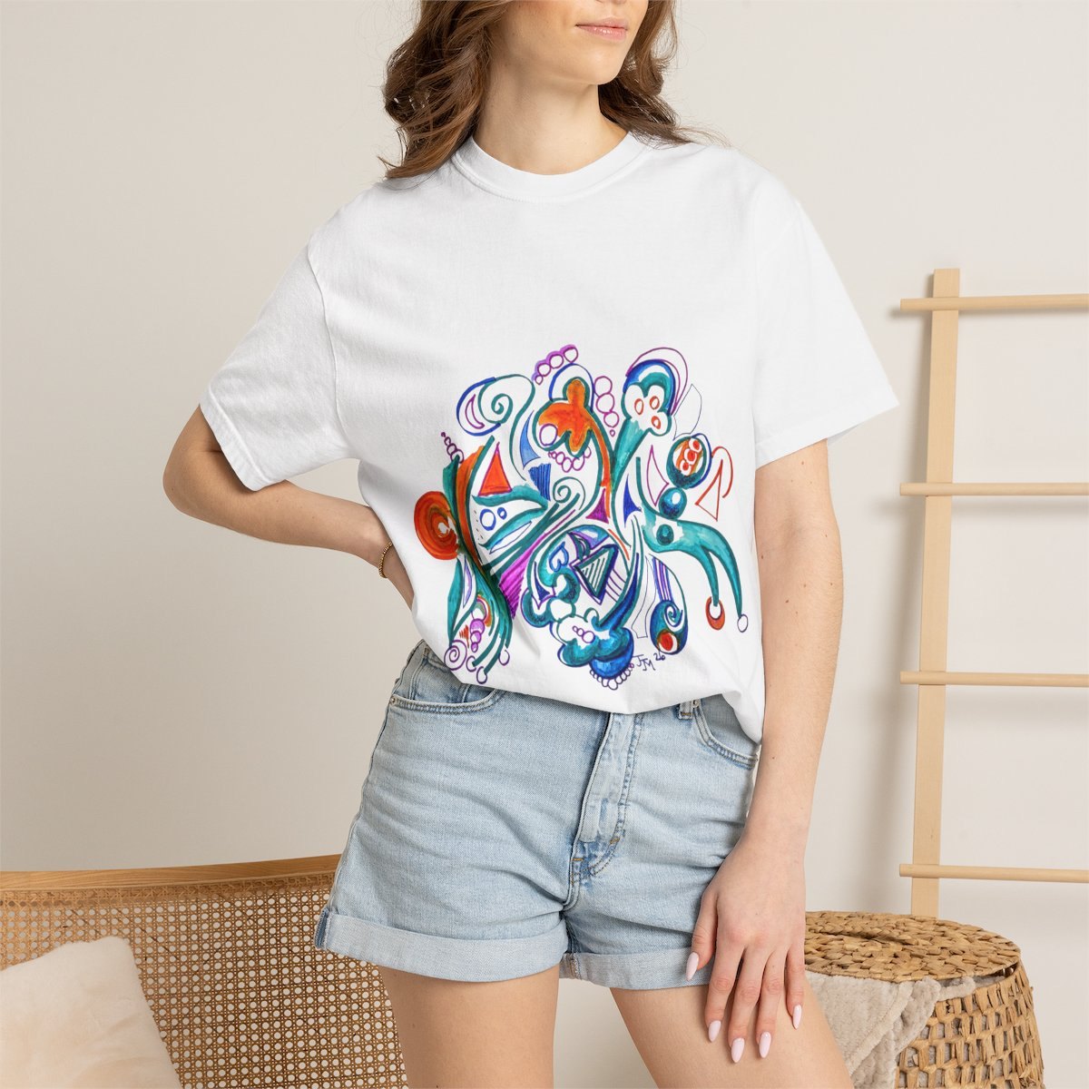 Abstract Surf Wave T-Shirt — Colorful Oceanic Art Tee