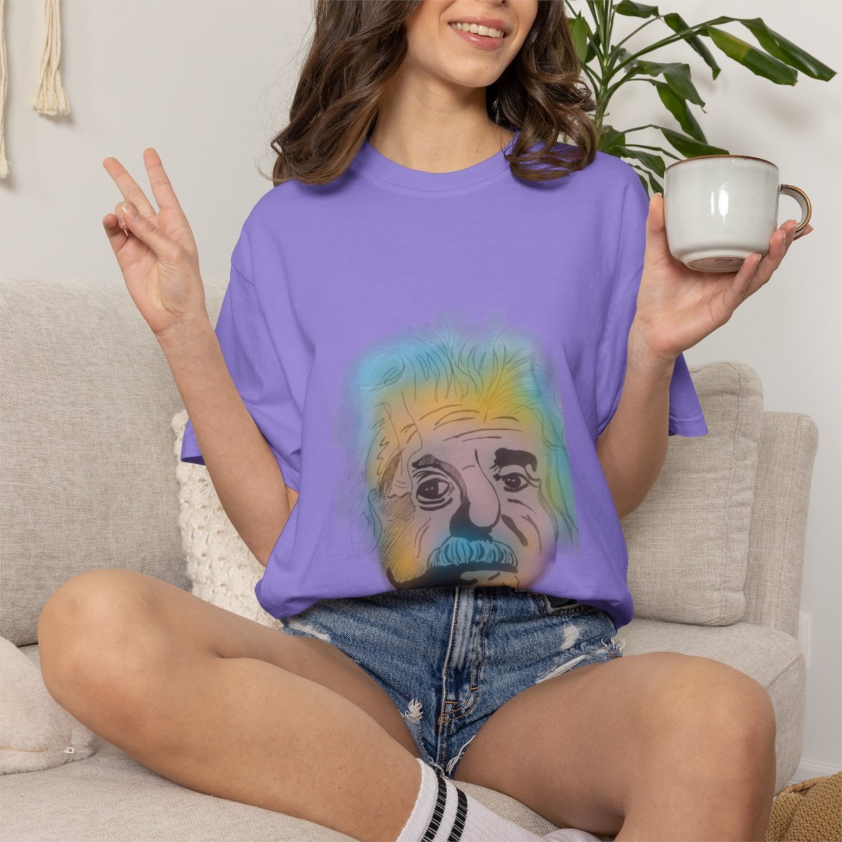 Einstein Portrait T-Shirt — Colorful Pop Art Science Tee