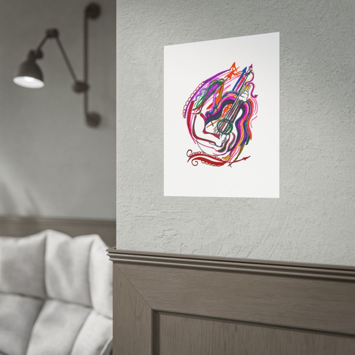 Guitar Art Poster — Colorful Abstract Music Wall Print