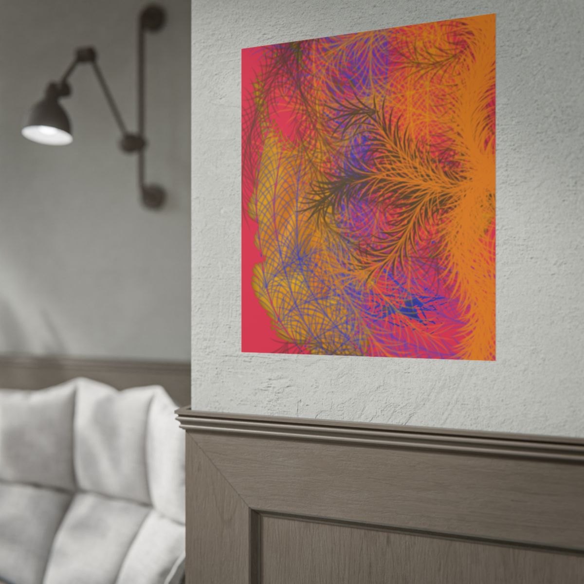 Abstract Tropical Feathers Rolled Poster – Vibrant Palm Frond Art Print