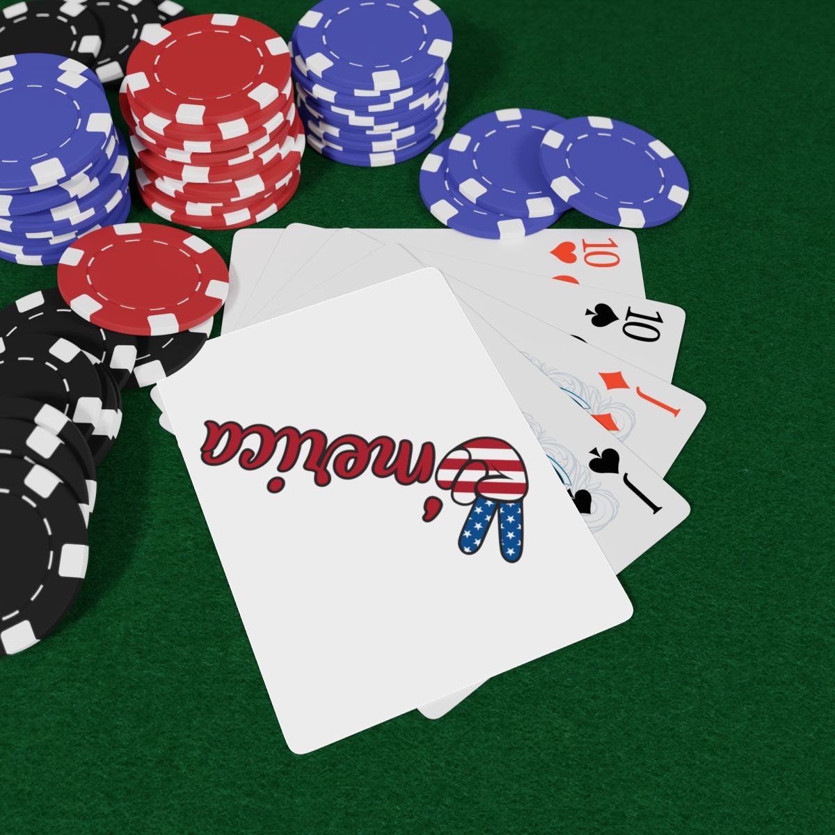 'Merica Poker Playing Cards — American Flag Peace Sign Deck