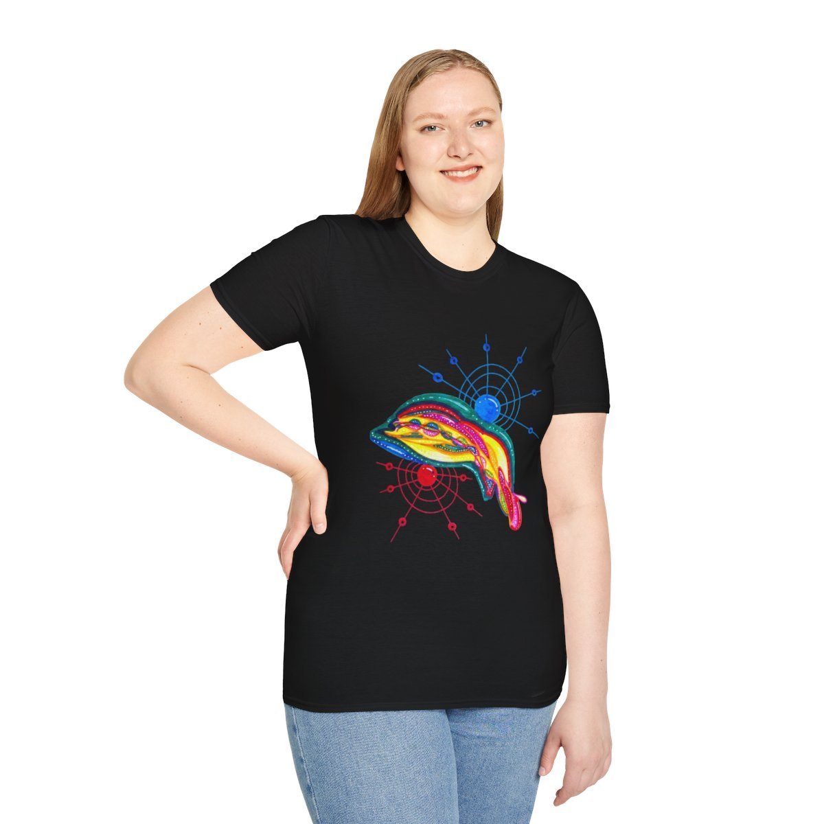 Dolphin Mandala T-Shirt — Colorful Psychedelic Dolphin Graphic Tee