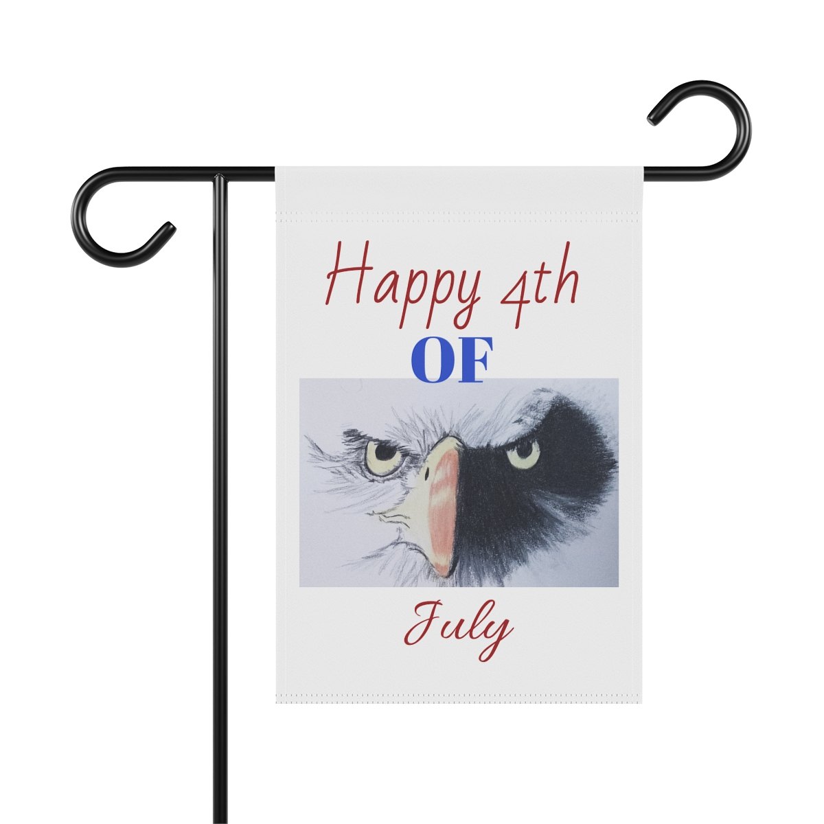 Happy 4th of July Eagle Garden Flag — Patriotic House Banner