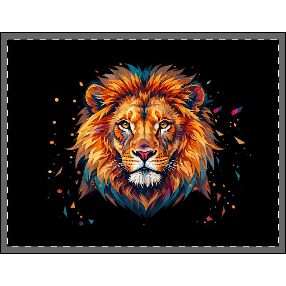 Velveteen Plush Blanket — Vibrant Colorful Lion Head Print, Soft Cozy Throw for Safari, Wildlife &amp; Animal Lovers