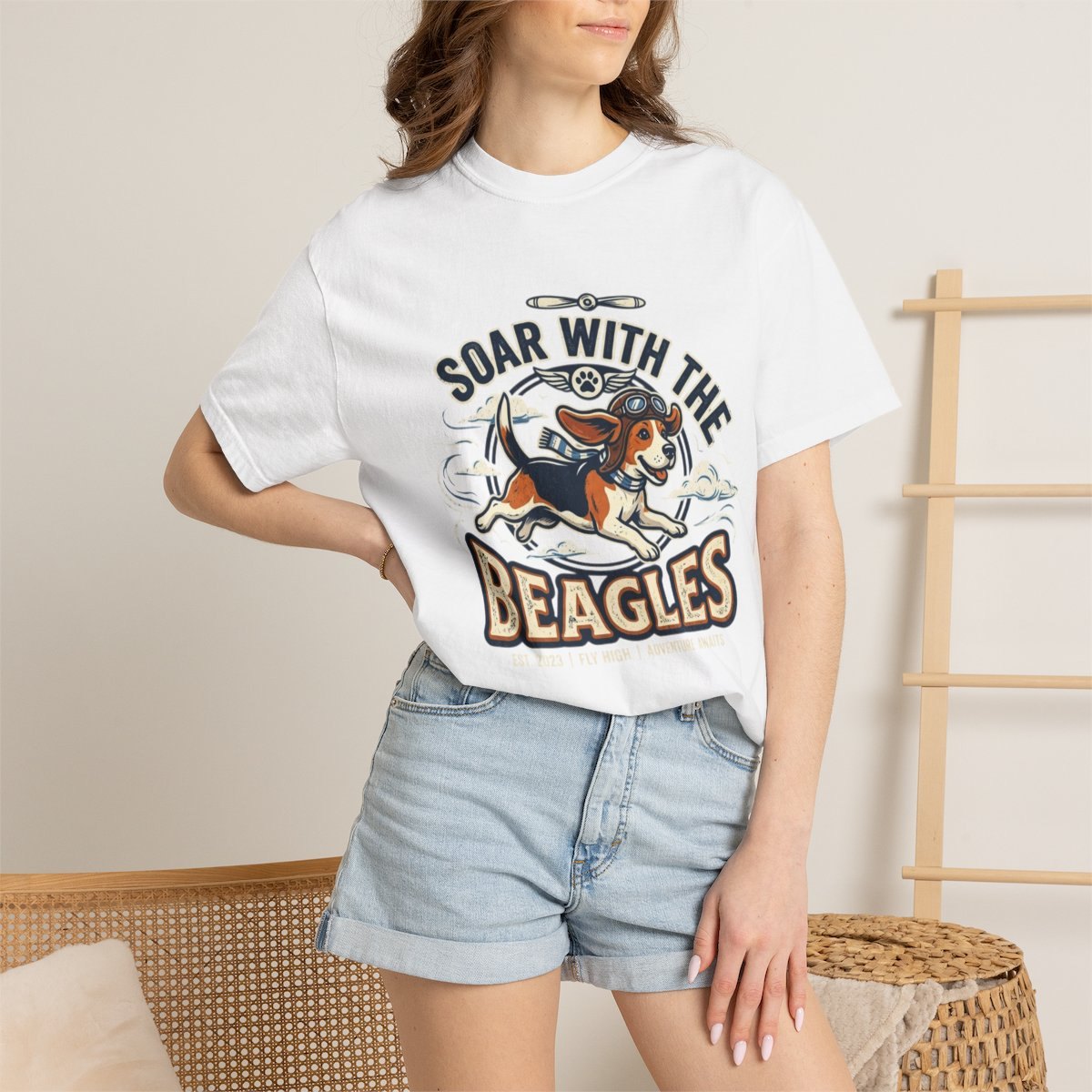 Soar With The Beagles T-Shirt — Cute Pilot Beagle Graphic Tee