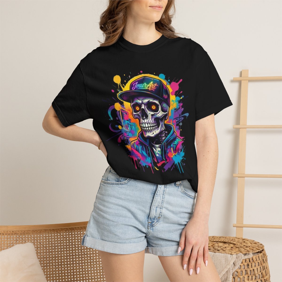 Skull Graffiti Tee — Colorful Streetwear Skull T-Shirt