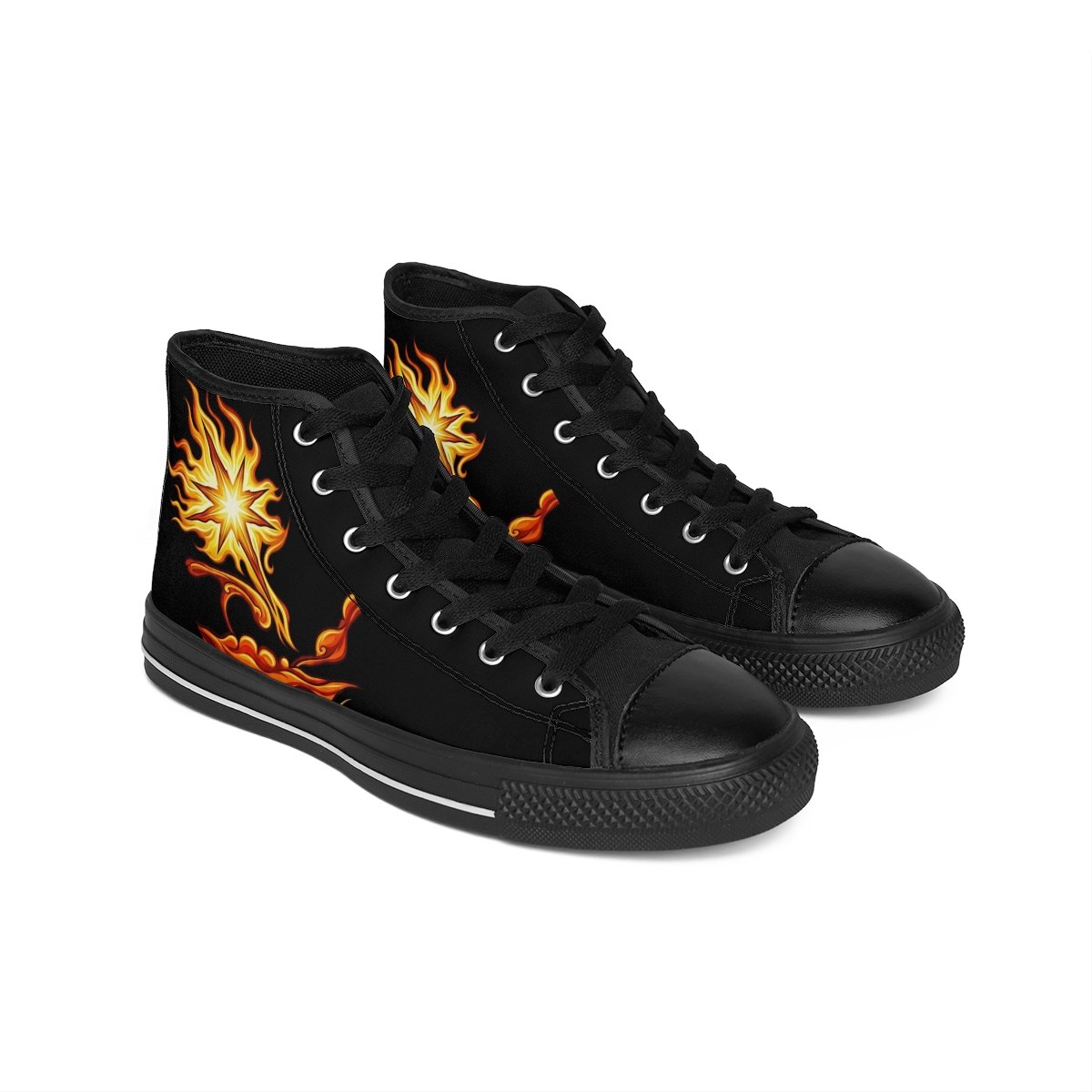 High-Top Sneakers — Flaming Sun Graphic Men’s Classic Sneakers