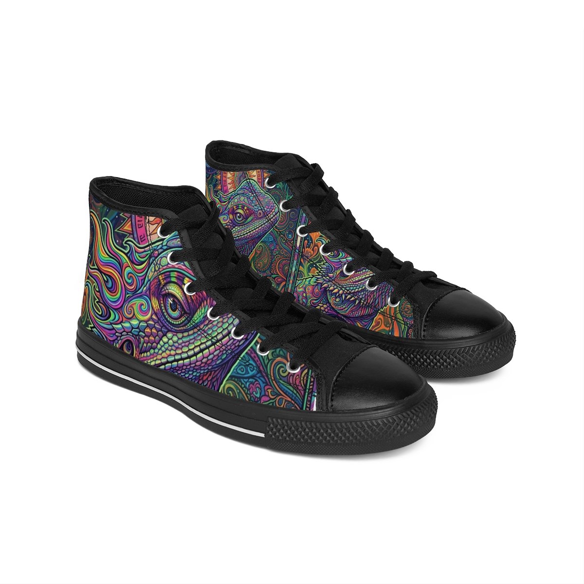 Psychedelic Lizard High-Top Sneakers