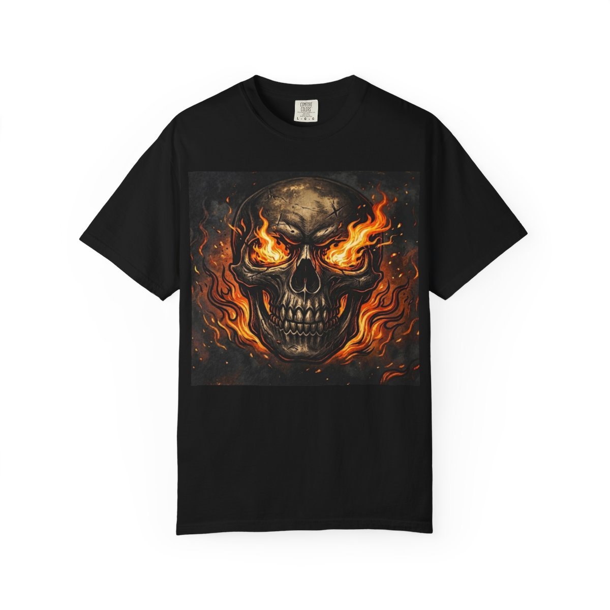 Flaming Skull Graphic T-Shirt