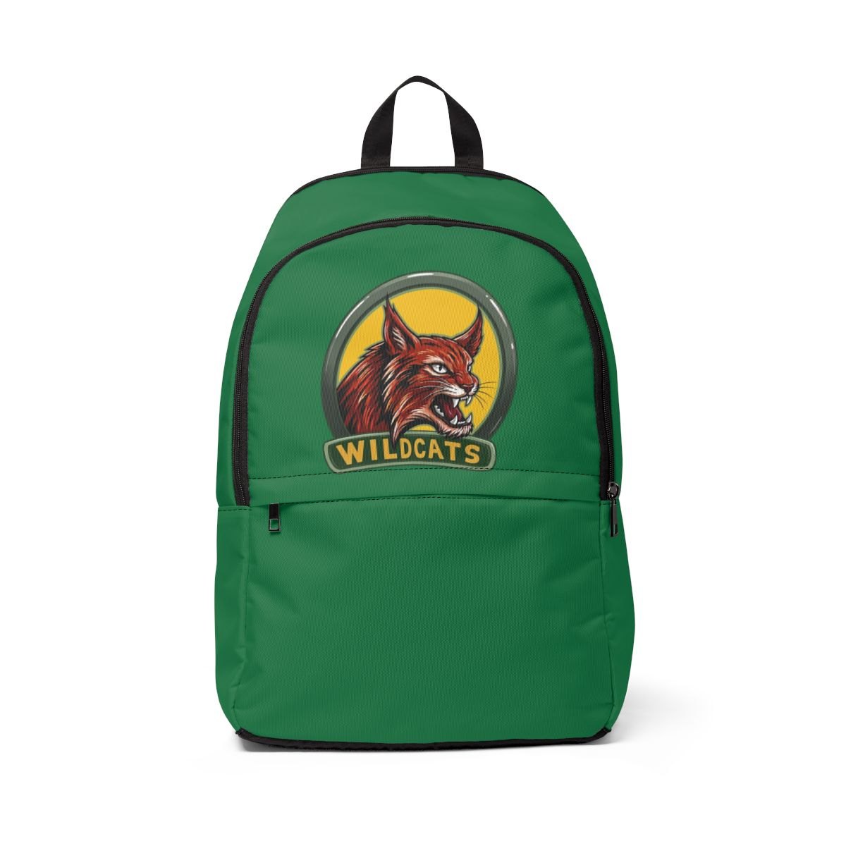 Wildcats Mascot Backpack — School Spirit Green Fabric Backpack