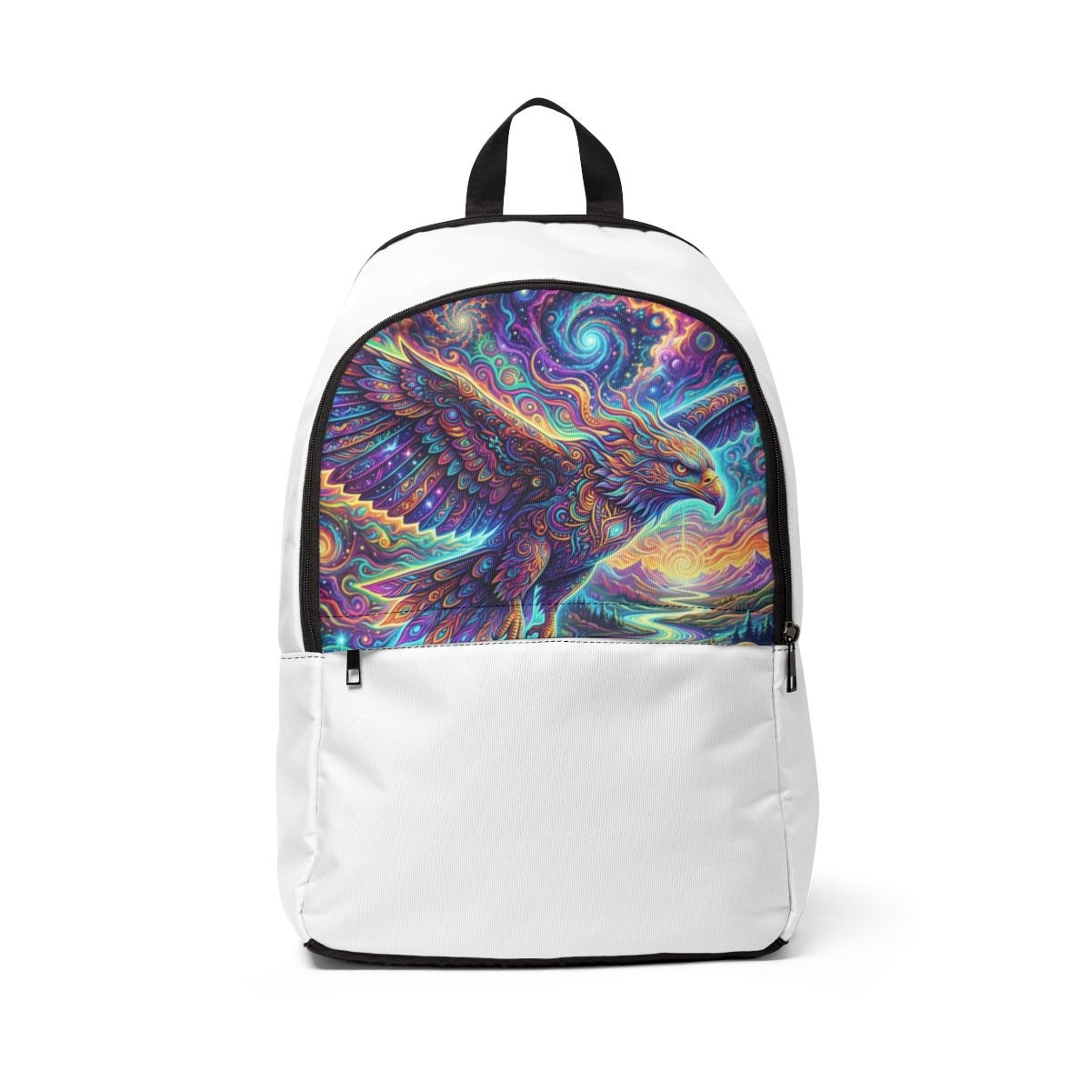 Psychedelic Raven Backpack — Colorful Mystic Crow Art School Bag
