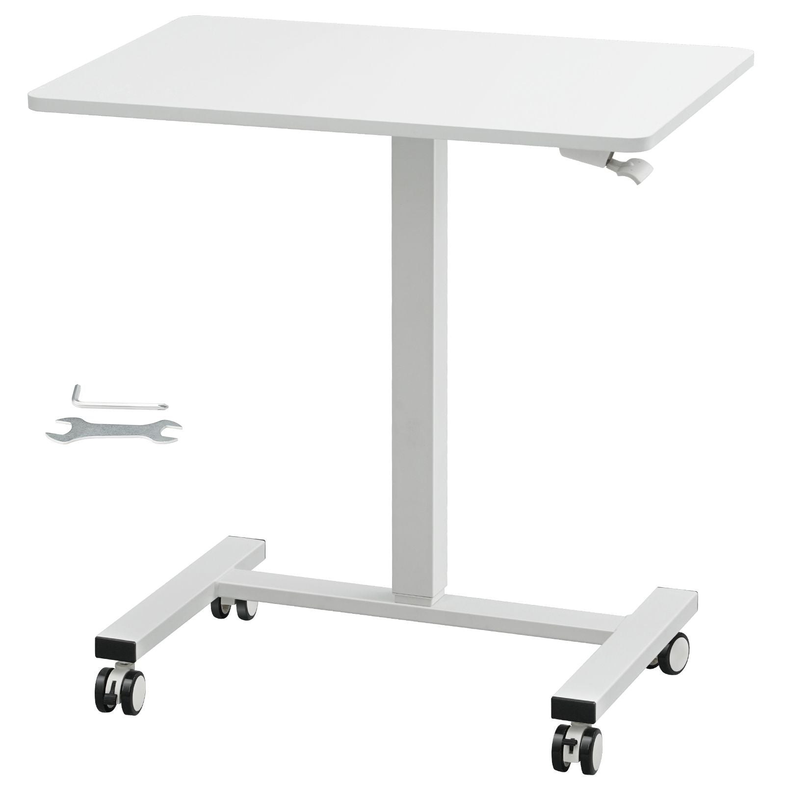 Adjustable rolling laptop table for a flexible desk setup