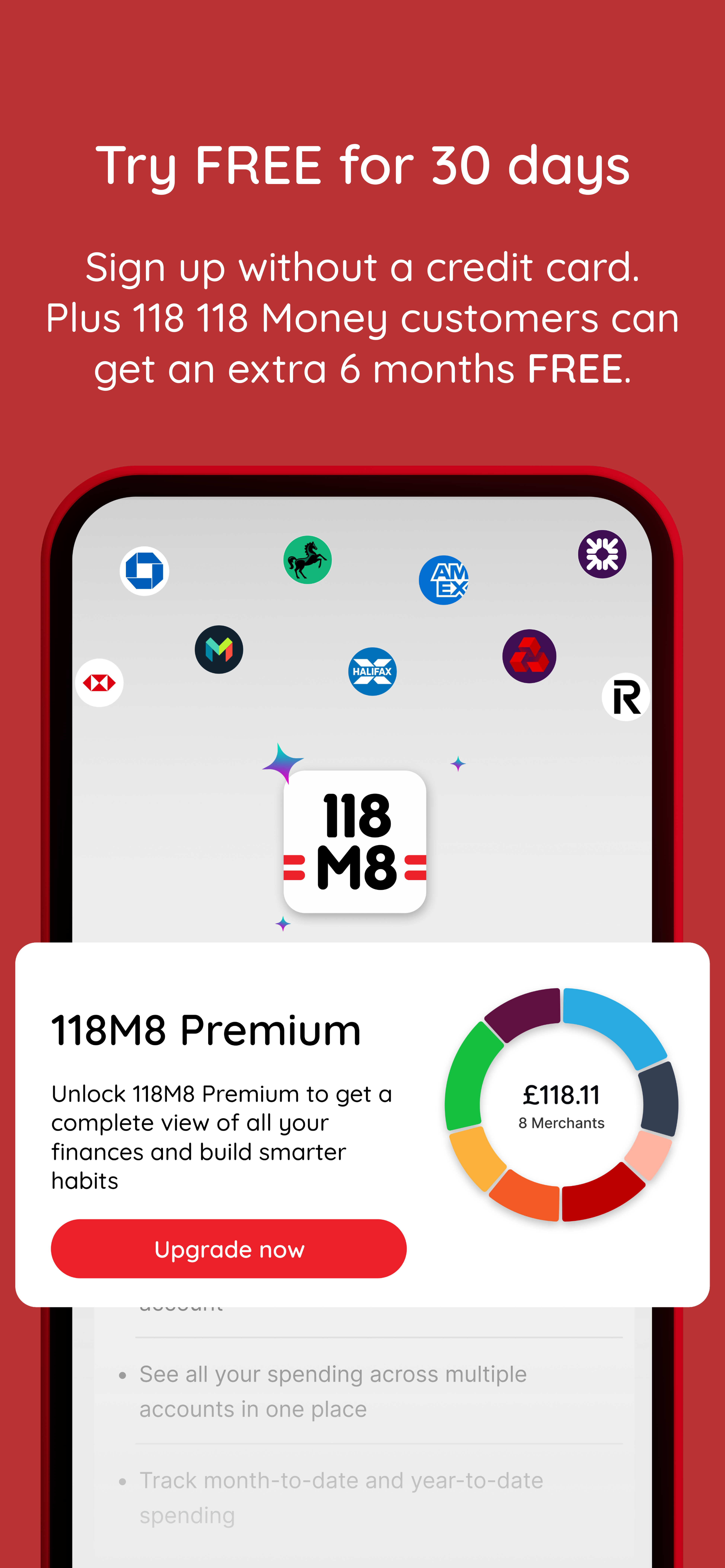 118M8 Premium free trial app screen