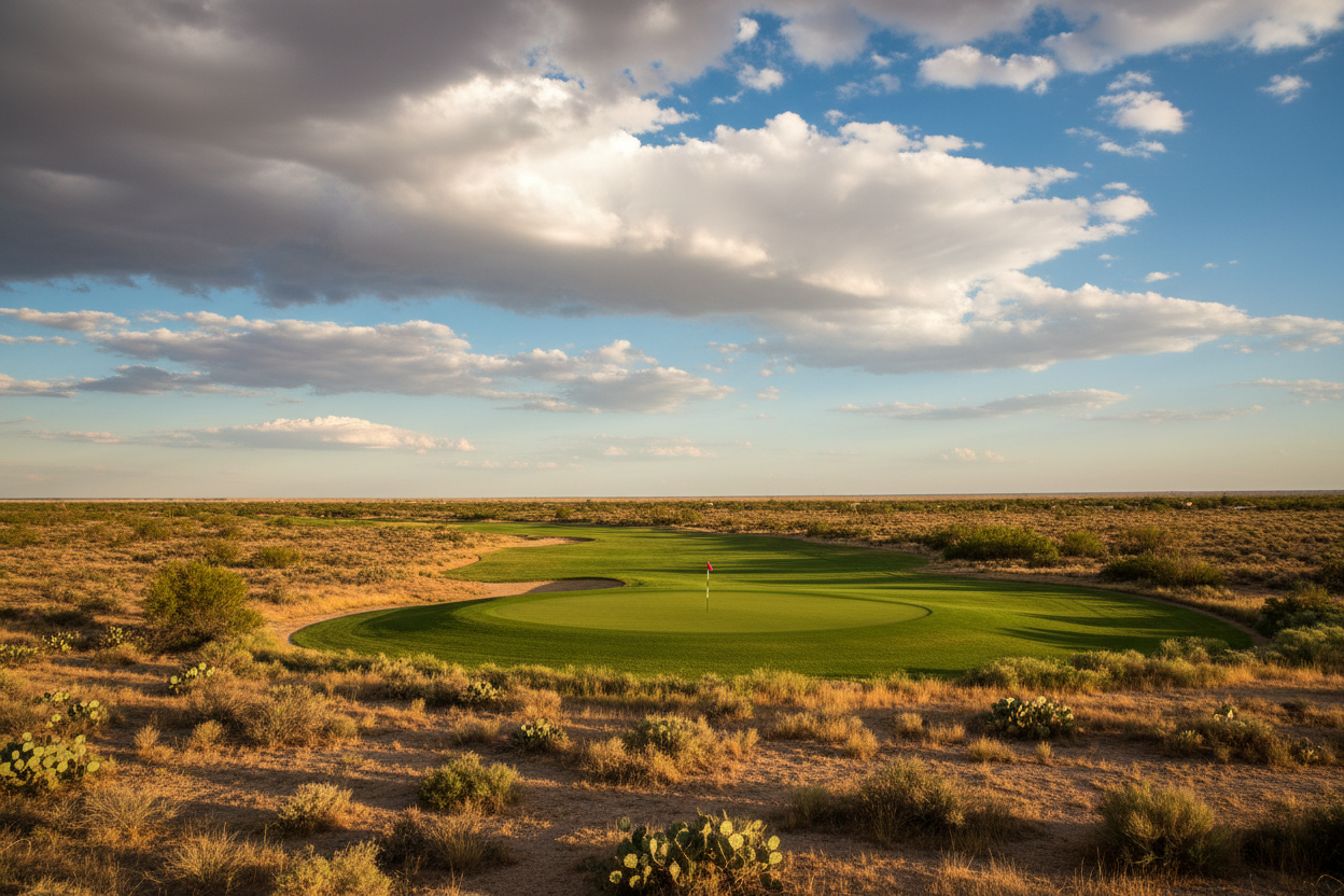 Golf course fairway in Pecos, Texas