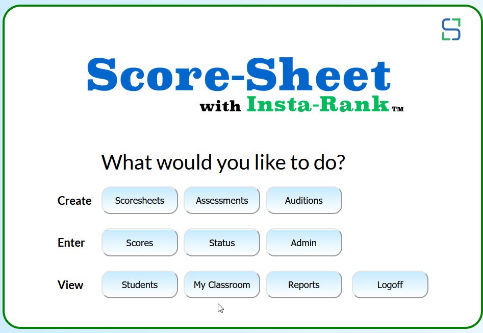 Score-Sheet with Insta-Rank dashboard