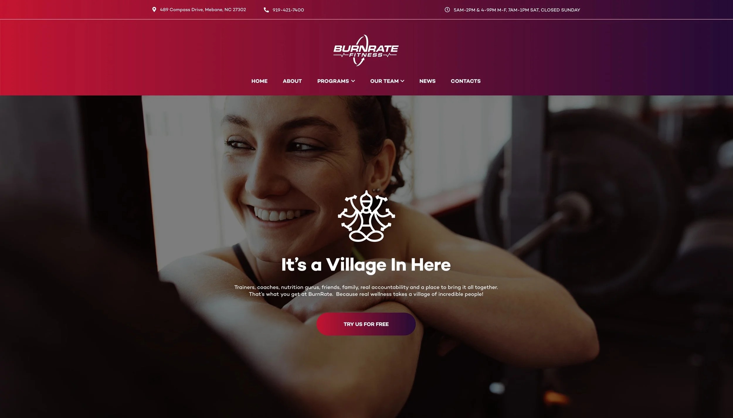 Burn Rate website homepage — It's a Village In Here