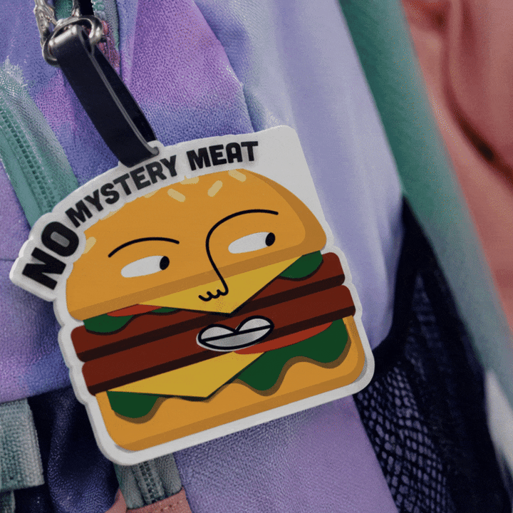 Animated Buy My Lunch mystery meat burger tag