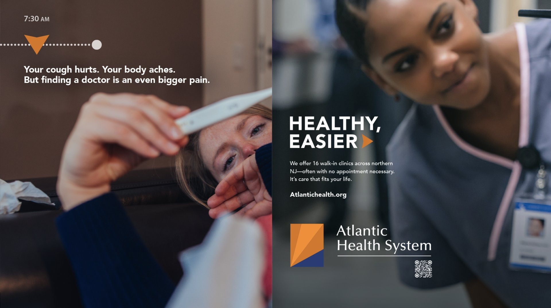 Healthy, Easier print spread — walk-in clinics across northern NJ