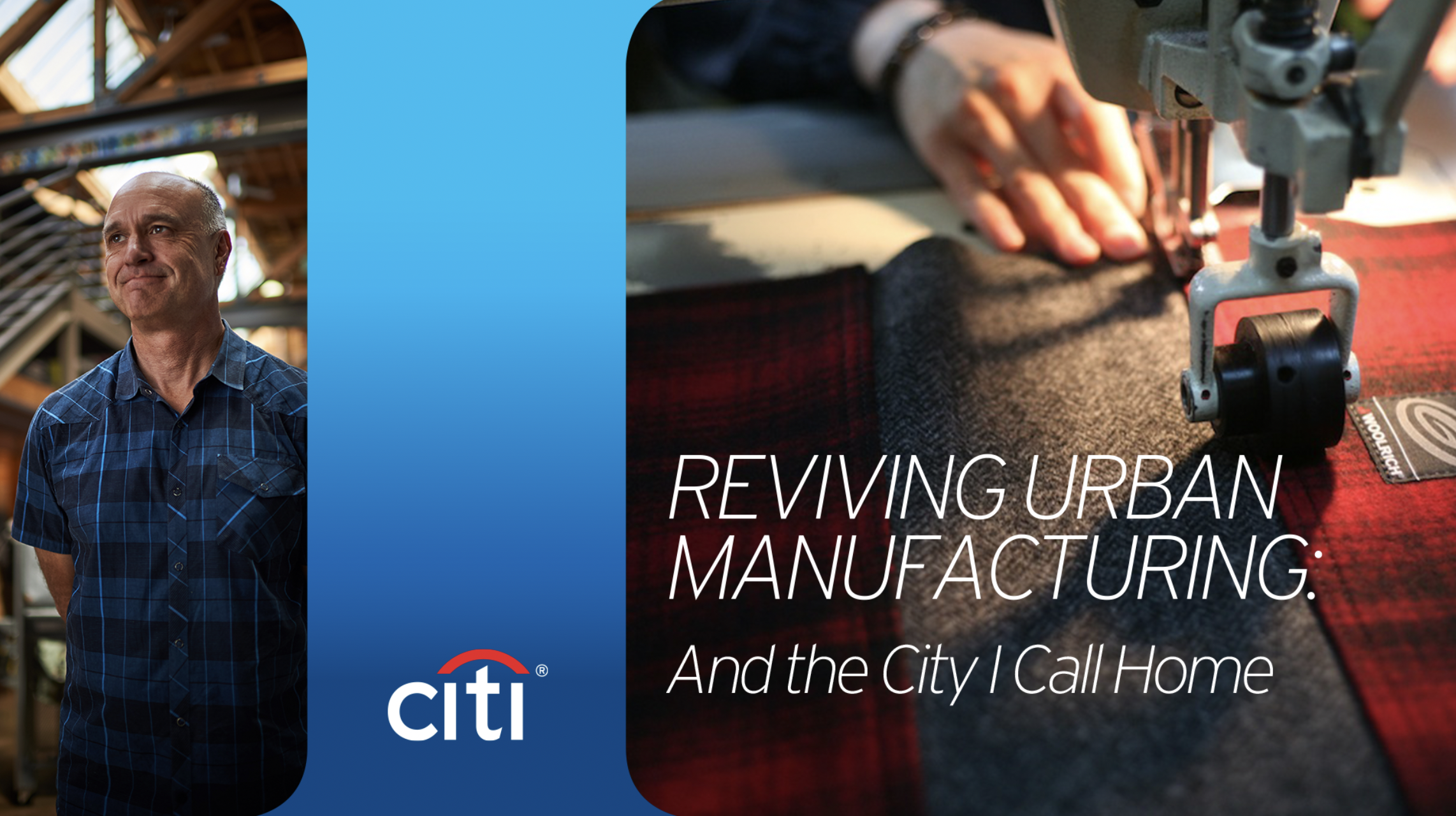 Citi Progress Makers campaign artwork featuring an urban manufacturer