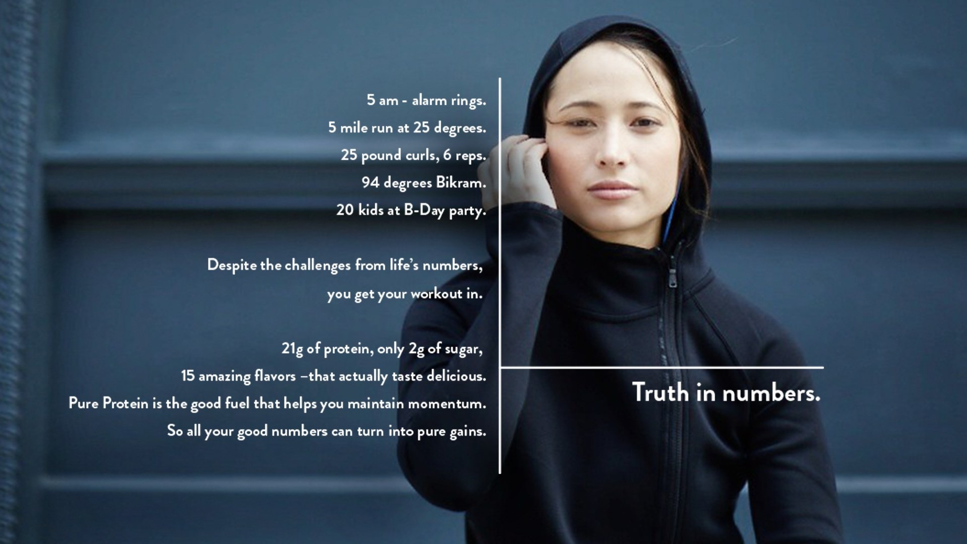 Truth in numbers campaign — runner with life's numbers