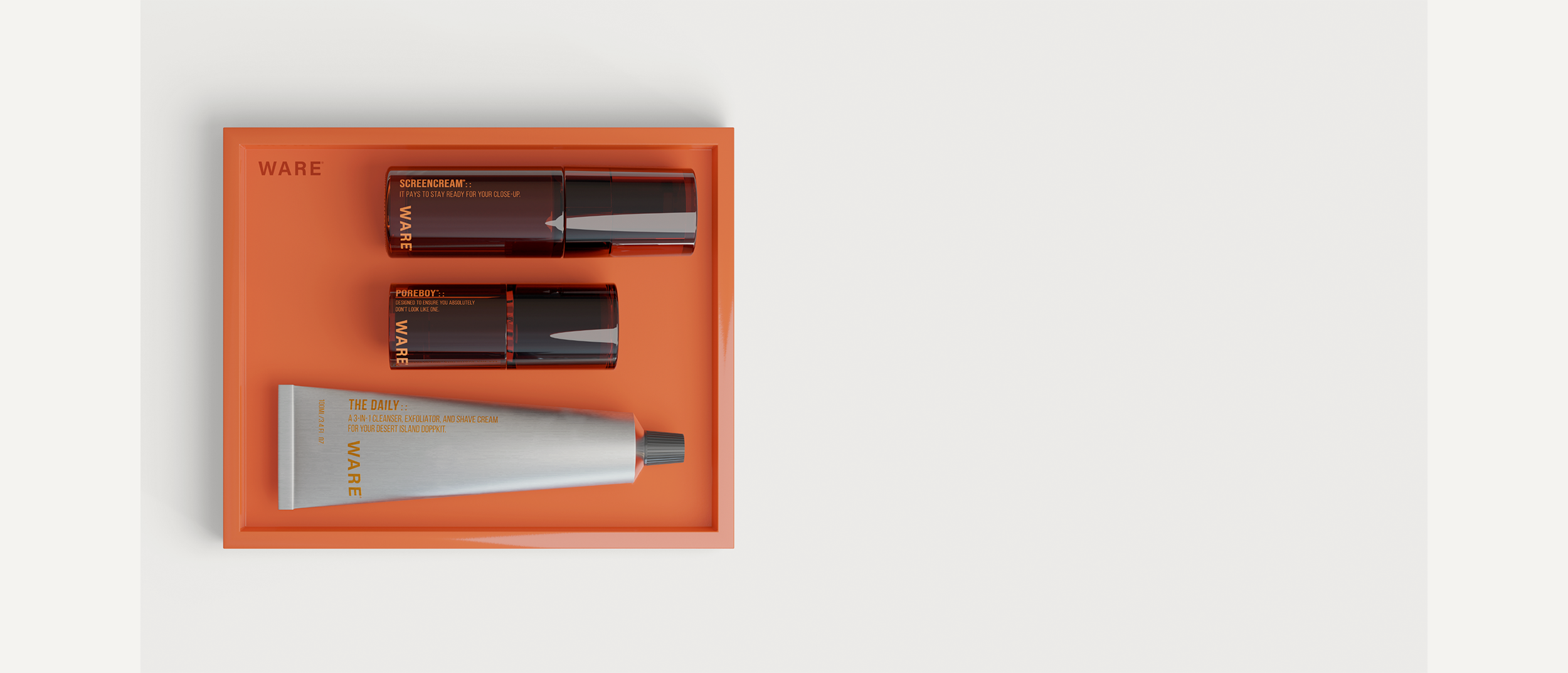 WARE starter kit in an orange tray