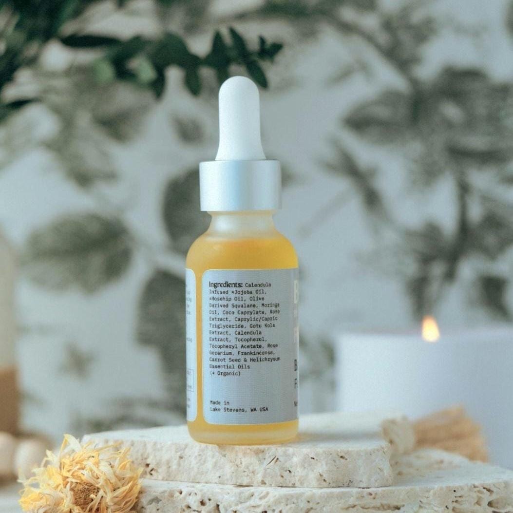 Calendula Face Oil For Mature Dry Skin Rosehip Jojoba Glow Serum Menopause Skin Care Natural Facial Moisturizer Spa Gift For Mom Birthday, product view 14