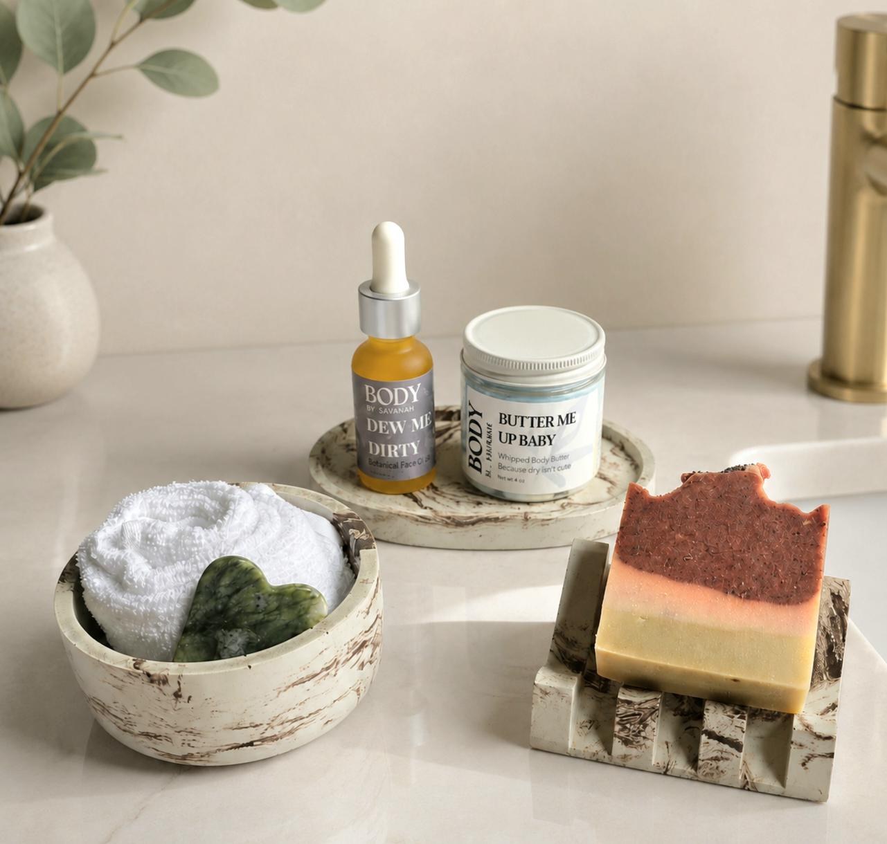 Concrete Soap Dish Organizer Gift For Bathroom Accessory Set With Bowl And Catchall Tray Housewarming Gift Idea Mom Spa Gift Decor For Wife, product view 12