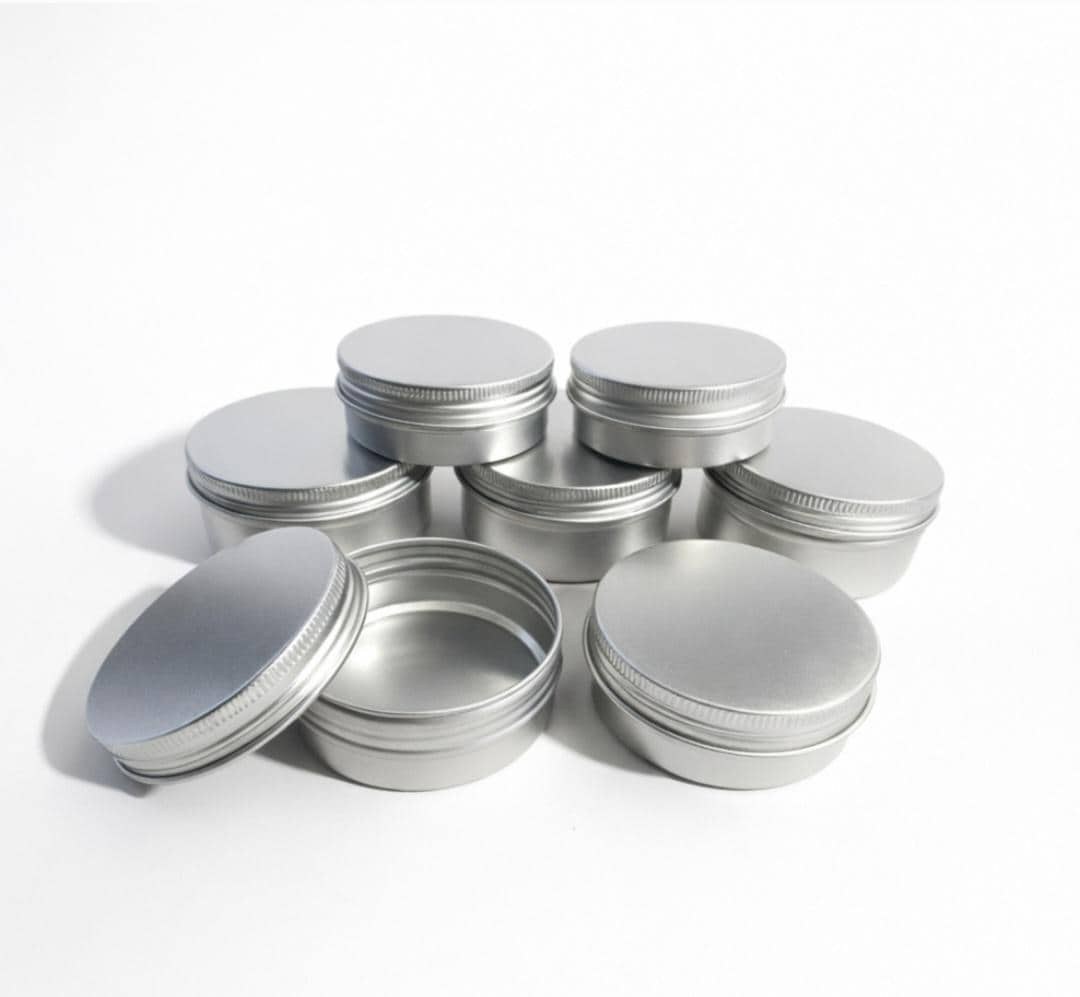 Empty Aluminum Can For Skincare Metal Tin Container For Lotion Bar Packaging Round Tin Refillable Packaging Bulk Wholesale Skincare Product