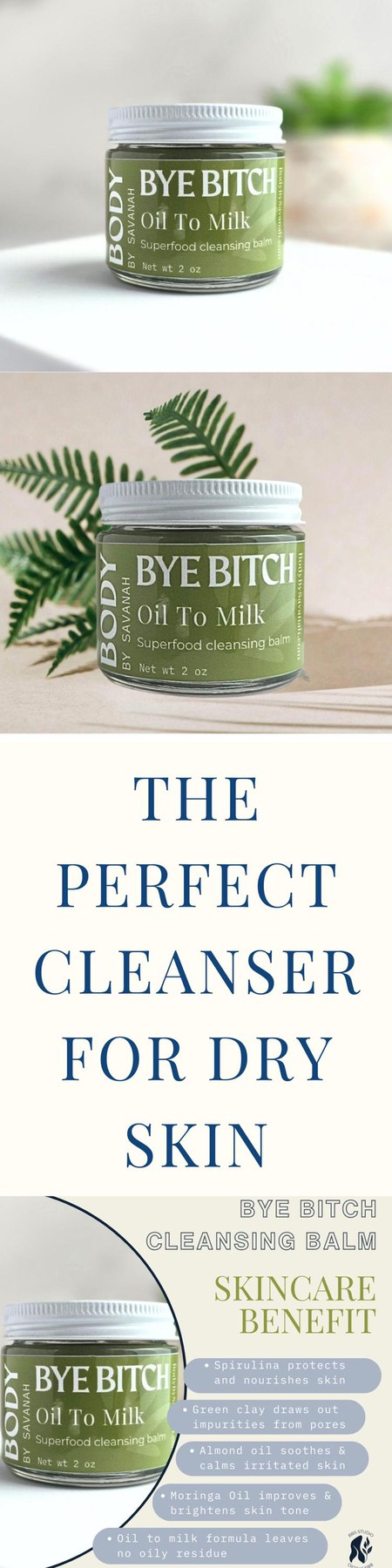 Face Cleanser Balm Makeup Remover For Face Wash Skin Care Gift For Her Face Wash Dry Skin Facial Cleansing Balm Sensitive Skin Oil to Milk, product view 12