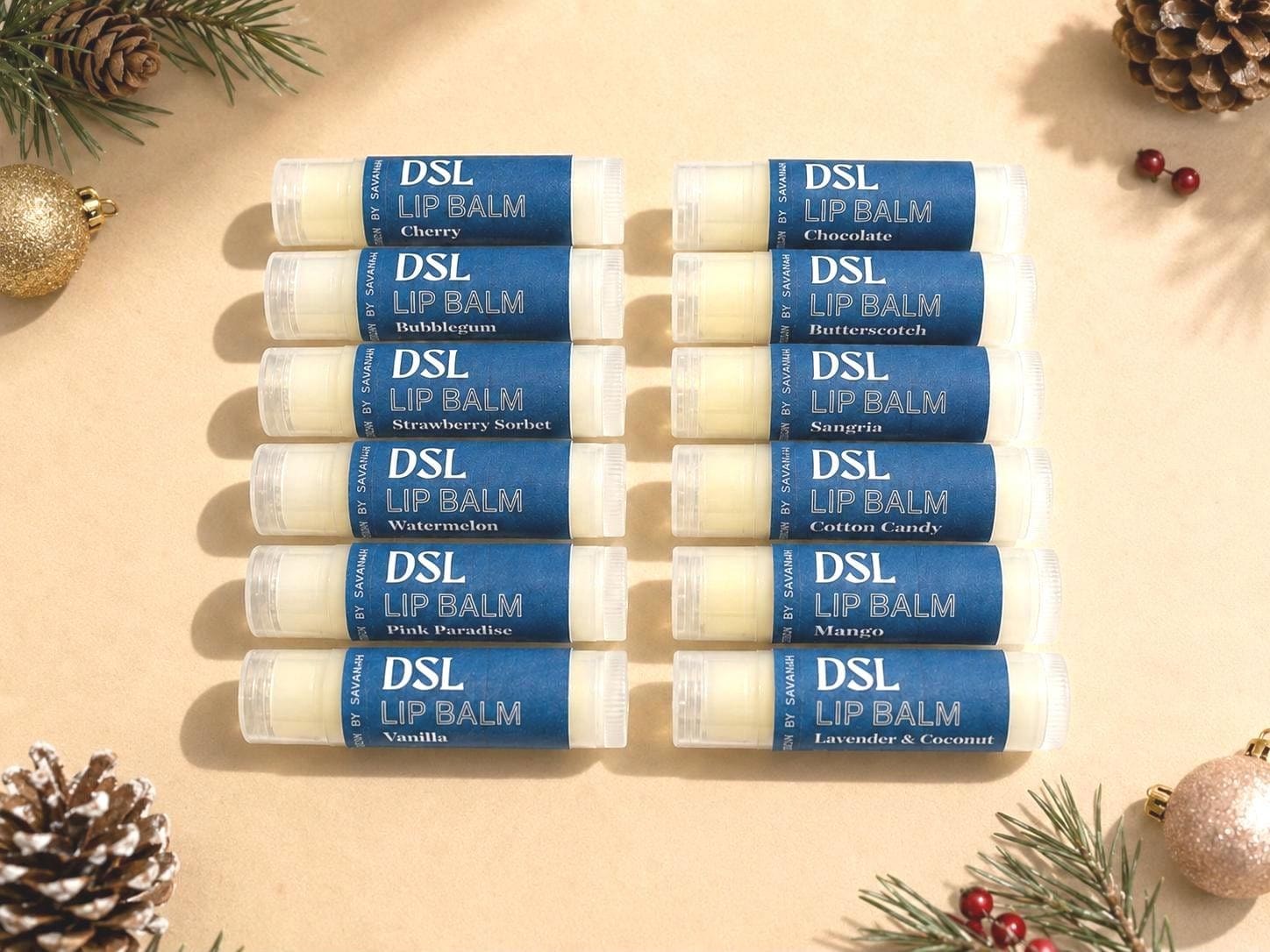 Flavored Lip Balm For Stocking Stuffer Christmas Gift Idea Chapstick Moisturizing Tube Lip Balm For Chap Lip Shea Butter Balm Hydrating
