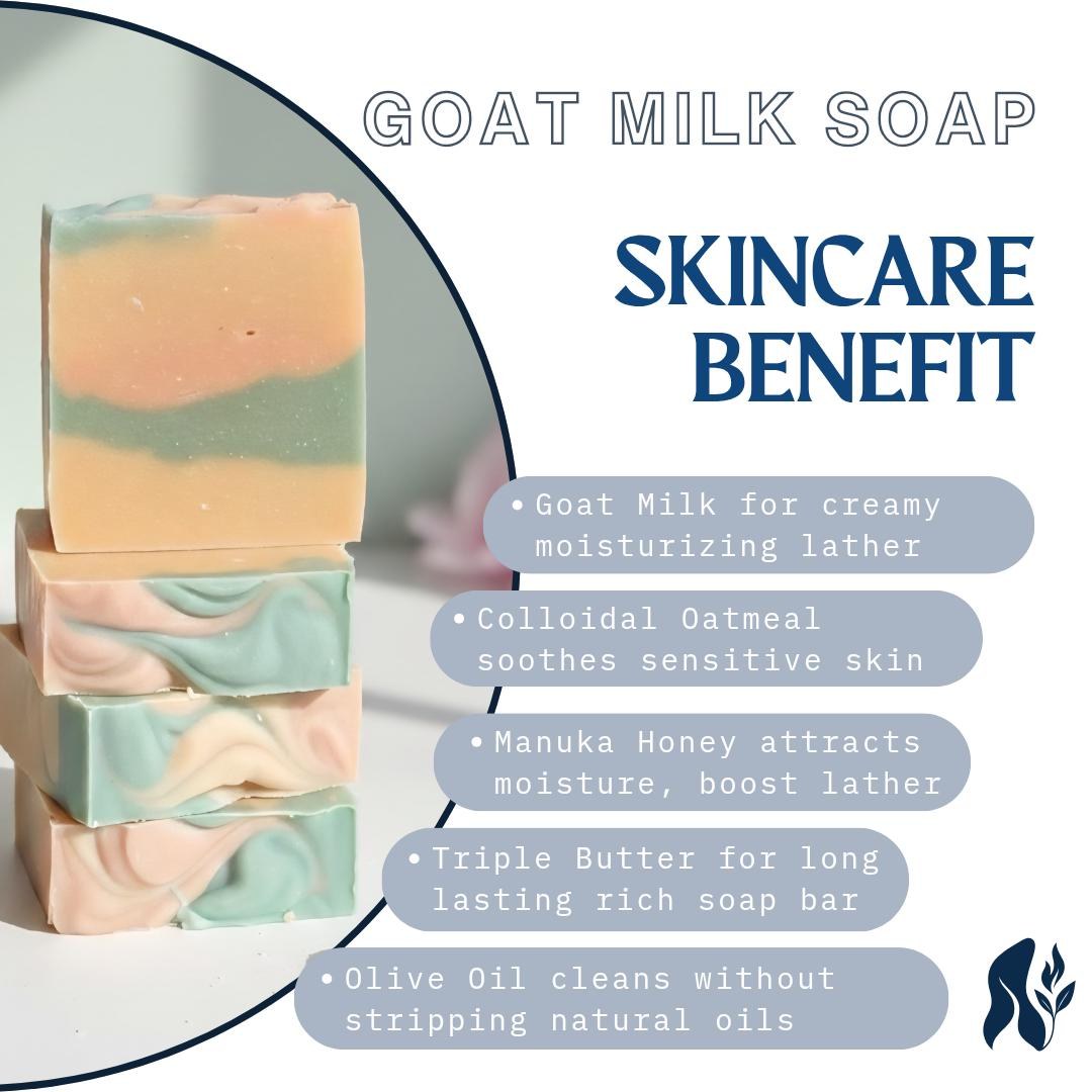 Goat Milk Soap Oatmeal Soap For Dry Skin Soap With Honey Soap Shea Butter Bar Soap For Mom Gift Self Care Sensitive Skin Cleanser For Body, product view 2