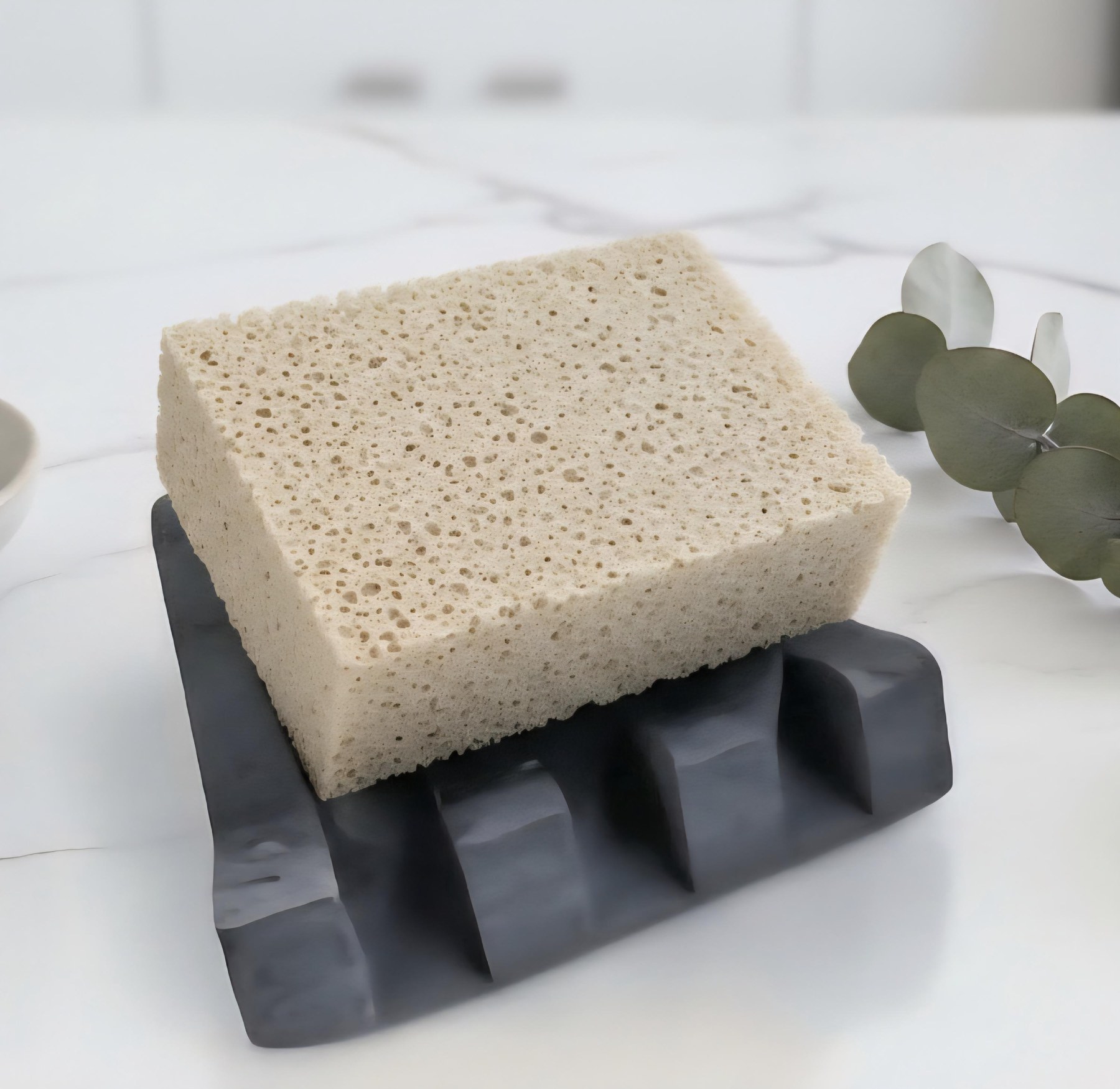 Housewarming Gift Idea New Home Bathroom Holder Drainage Concrete Soap Dish Kitchen Sponge Tray Handmade Cement Modern Minimalist Countertop, product view 10