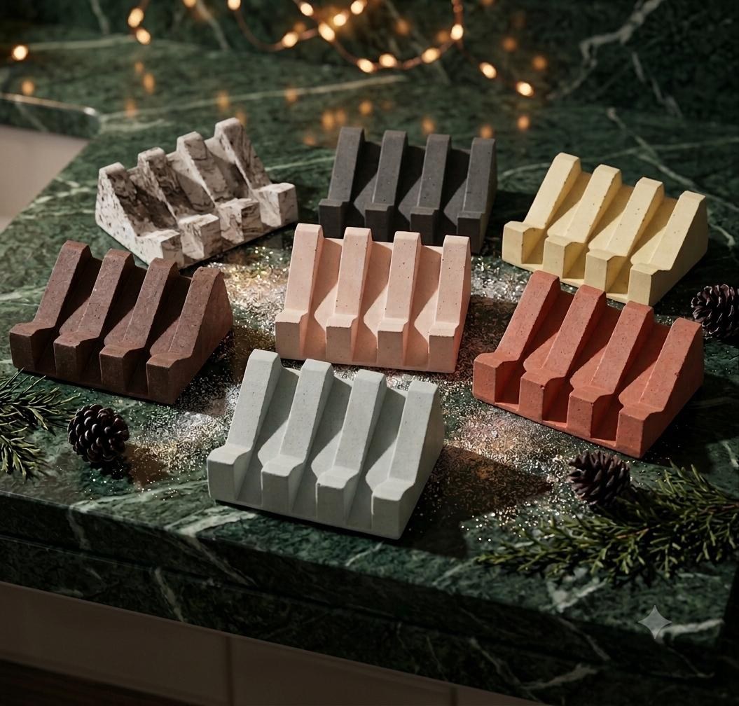 Housewarming Gift Idea New Home Bathroom Holder Drainage Concrete Soap Dish Kitchen Sponge Tray Handmade Cement Modern Minimalist Countertop, product view 9