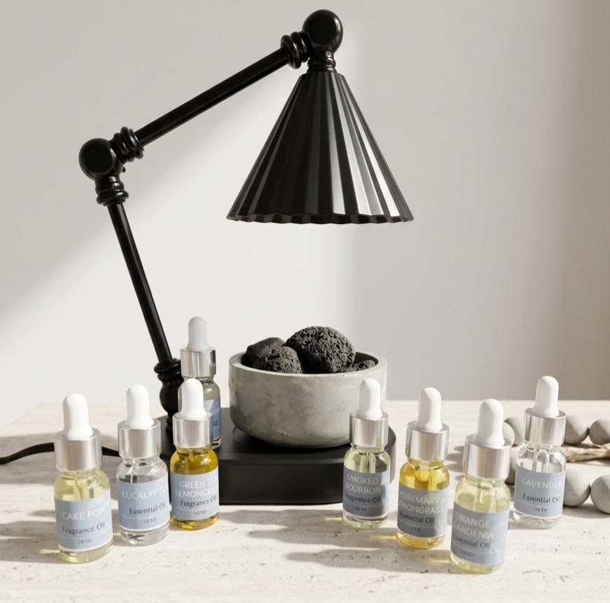 Massage Therapist Gift Spa Room Essential Oil Holder Set Lava Stone Diffuser Bowl Concrete Natural Home Fragrance Wellness Center Gift, product view 12