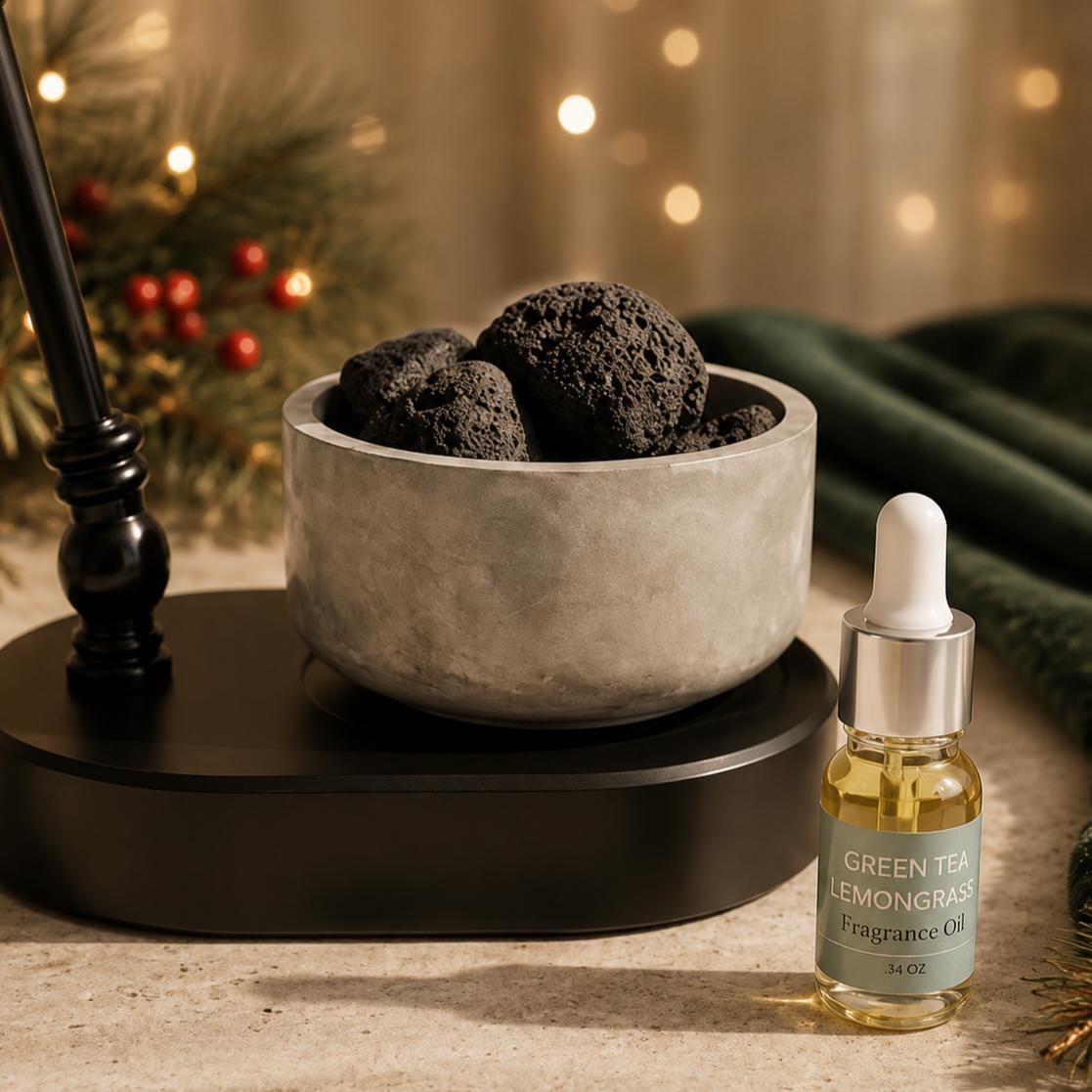 Massage Therapist Gift Spa Room Essential Oil Holder Set Lava Stone Diffuser Bowl Concrete Natural Home Fragrance Wellness Center Gift, product view 16