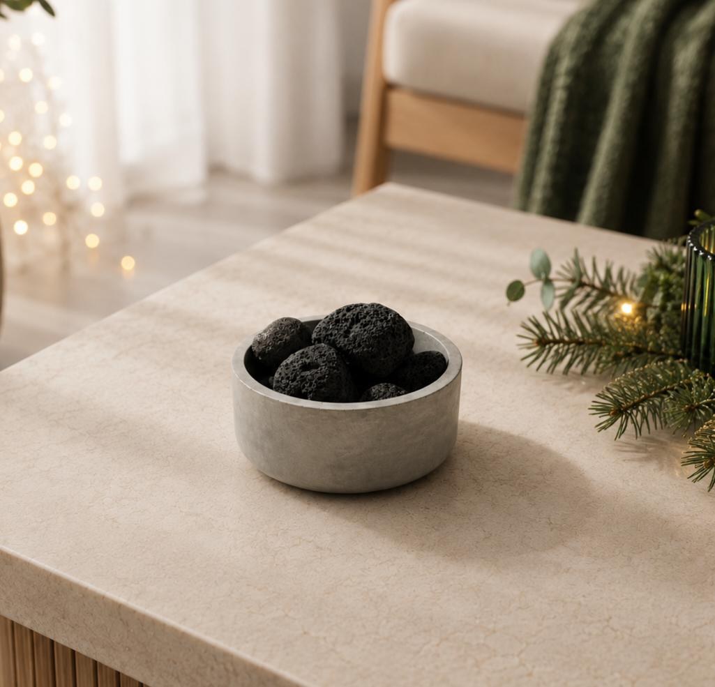 Massage Therapist Gift Spa Room Essential Oil Holder Set Lava Stone Diffuser Bowl Concrete Natural Home Fragrance Wellness Center Gift, product view 17