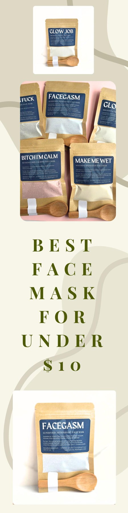 Natural Clay Face Mask For Glowing Skin Mask Superfood Facial Mask Hydrating Mask for Dry Skin Spa Gift Set for Her Skincare Gift Idea Mom, product view 10