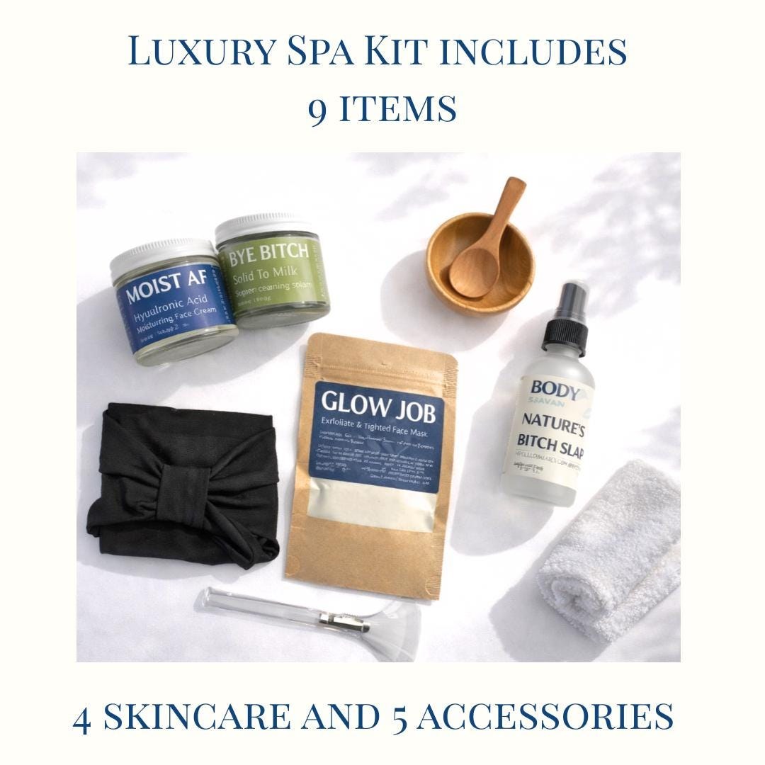 Natural Skincare Gift Set for Dry Skin Care Spa Gift Moisturizing Face Care Mature Skincare Handmade Self Care Gift for Women, product view 10