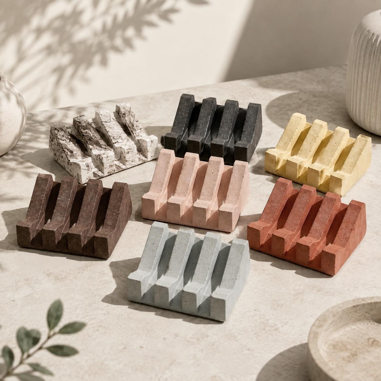 Self Draining Soap Dish Concrete Soap Holder Self Drain Tray For Sponge Holder Hostess Gift For New Homeowner Gift Idea Cement Soap Dish