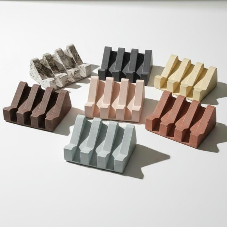 Self draining soap dish concrete sponge holder kitchen sink caddy modern decor housewarming gift for mom hostess gift idea new home gift