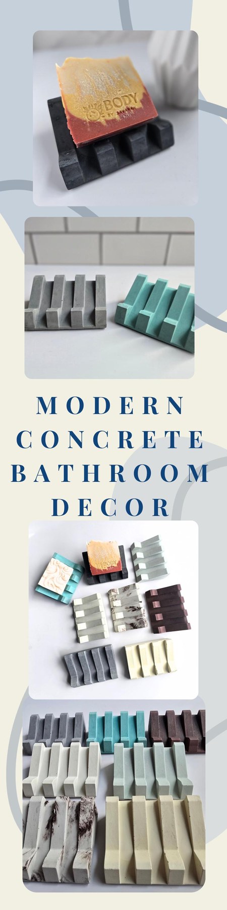 Self draining soap dish concrete sponge holder kitchen sink caddy modern decor housewarming gift for mom hostess gift idea new home gift, product view 13