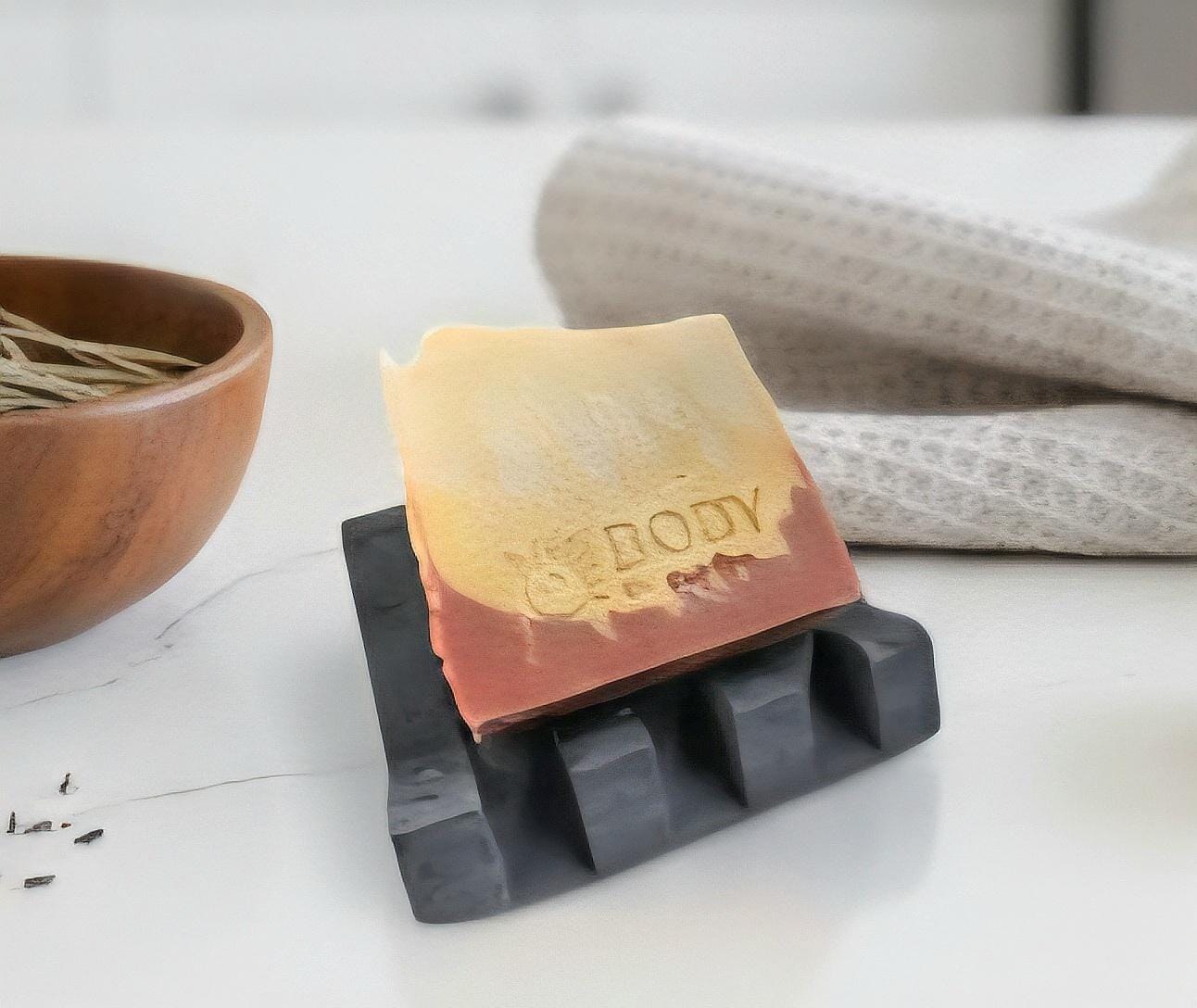 Self draining soap dish concrete sponge holder kitchen sink caddy modern decor housewarming gift for mom hostess gift idea new home gift, product view 6