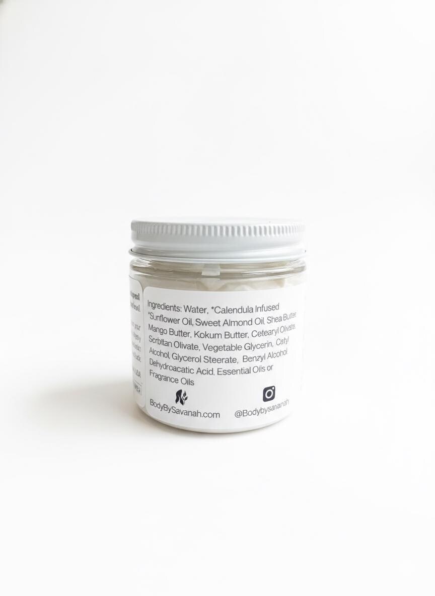 Shea Body Butter Natural Moisturizer Cream Emulsified Artisan Formula Mango Skin Lotion Organic Plant Balm Whipped Beauty Product Handmade, product view 3