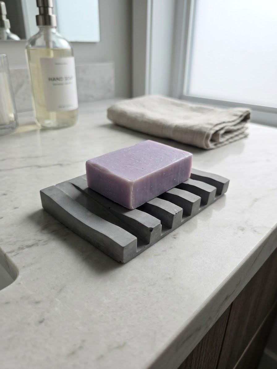 Soap Draining Dish Concrete Soap Holder Self Drain Tray For Sponge Holder Housewarming Gift Cement Soap Dish Water Drain Self Draining, product view 2