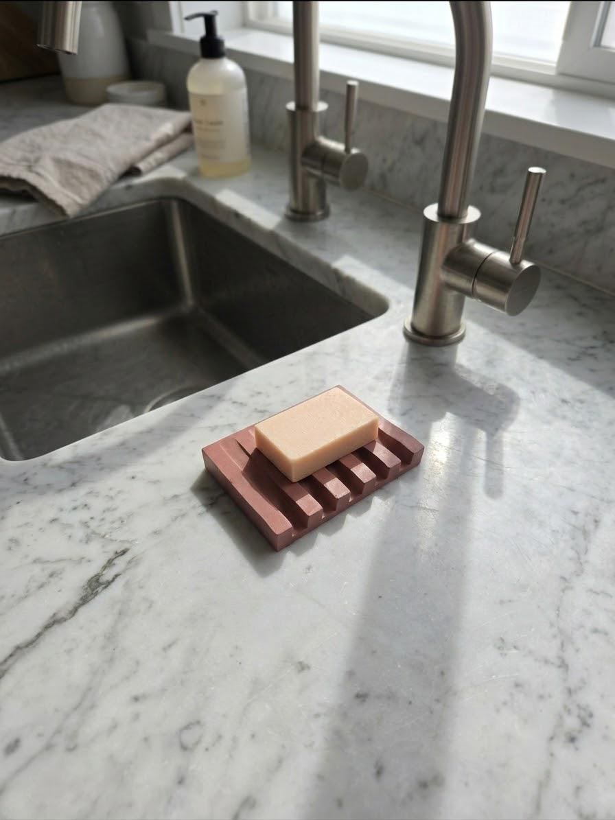 Soap Draining Dish Concrete Soap Holder Self Drain Tray For Sponge Holder Housewarming Gift Cement Soap Dish Water Drain Self Draining, product view 4