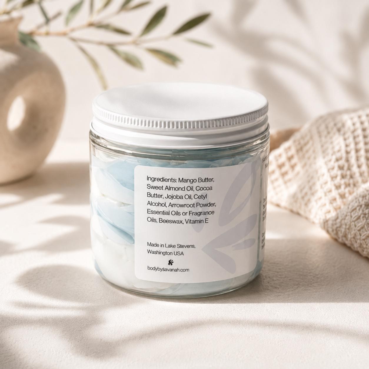Whipped Body Butter Mango Skin Cream Natural Organic Beauty Product Spa Gift Set Holiday Pampering Kit Woman Skincare Item Mom Birthday, product view 4