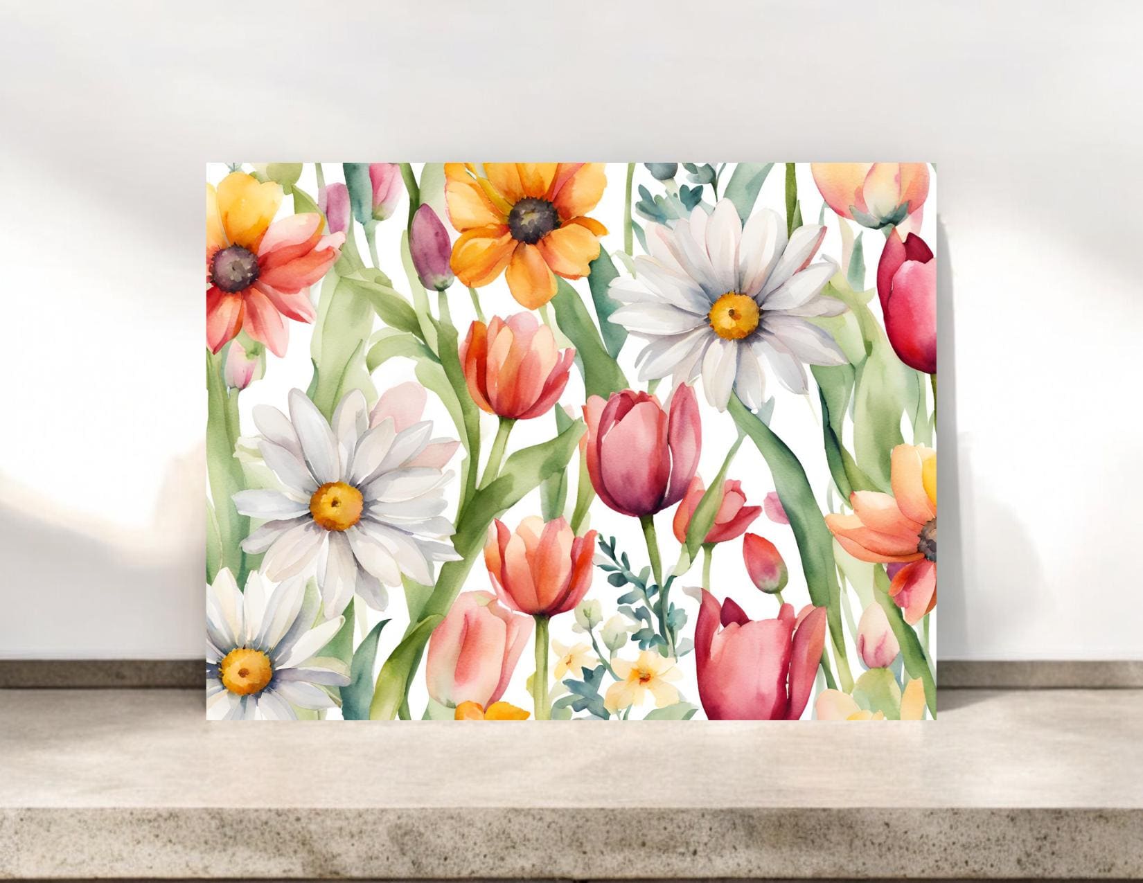 Floral Notecard: Tulips, Daisies & Black-eyed Susans #028