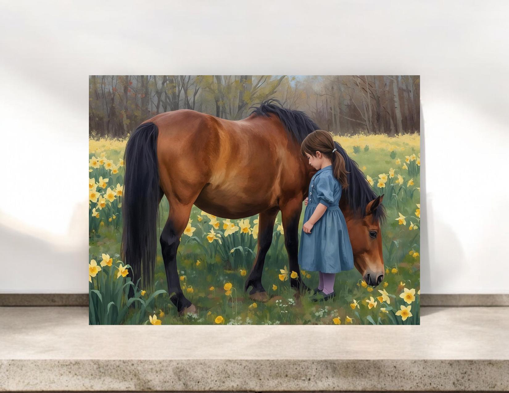 Girl and Her Horse Notecards #019