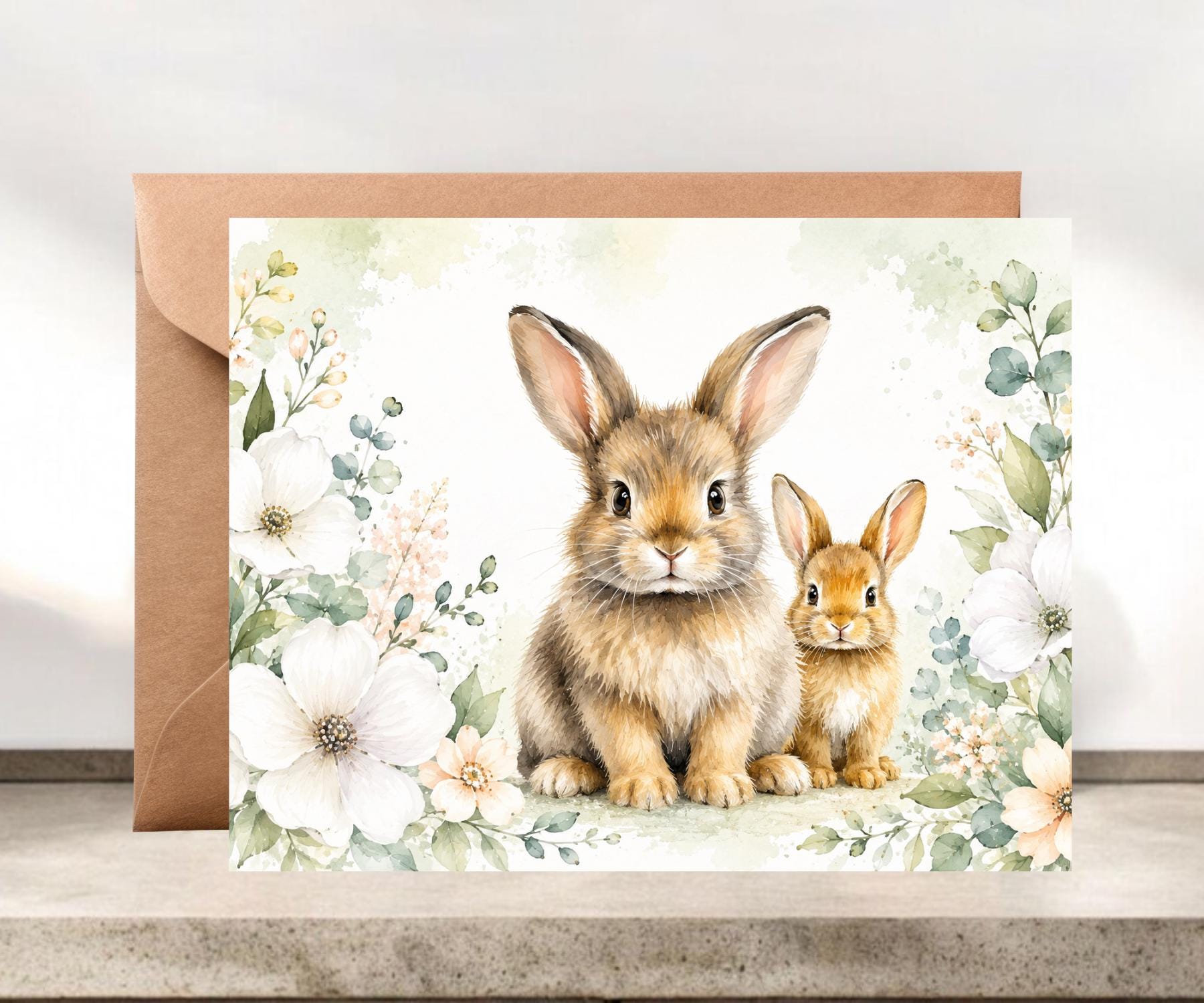 Cute Bunny Blank Greeting Card #026